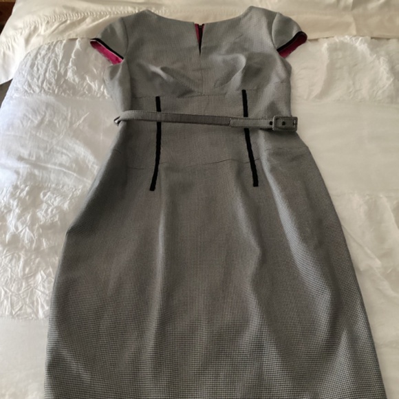 Anne Klein gingham check wool blend belted sheath size 10 dress - Picture 3 of 16